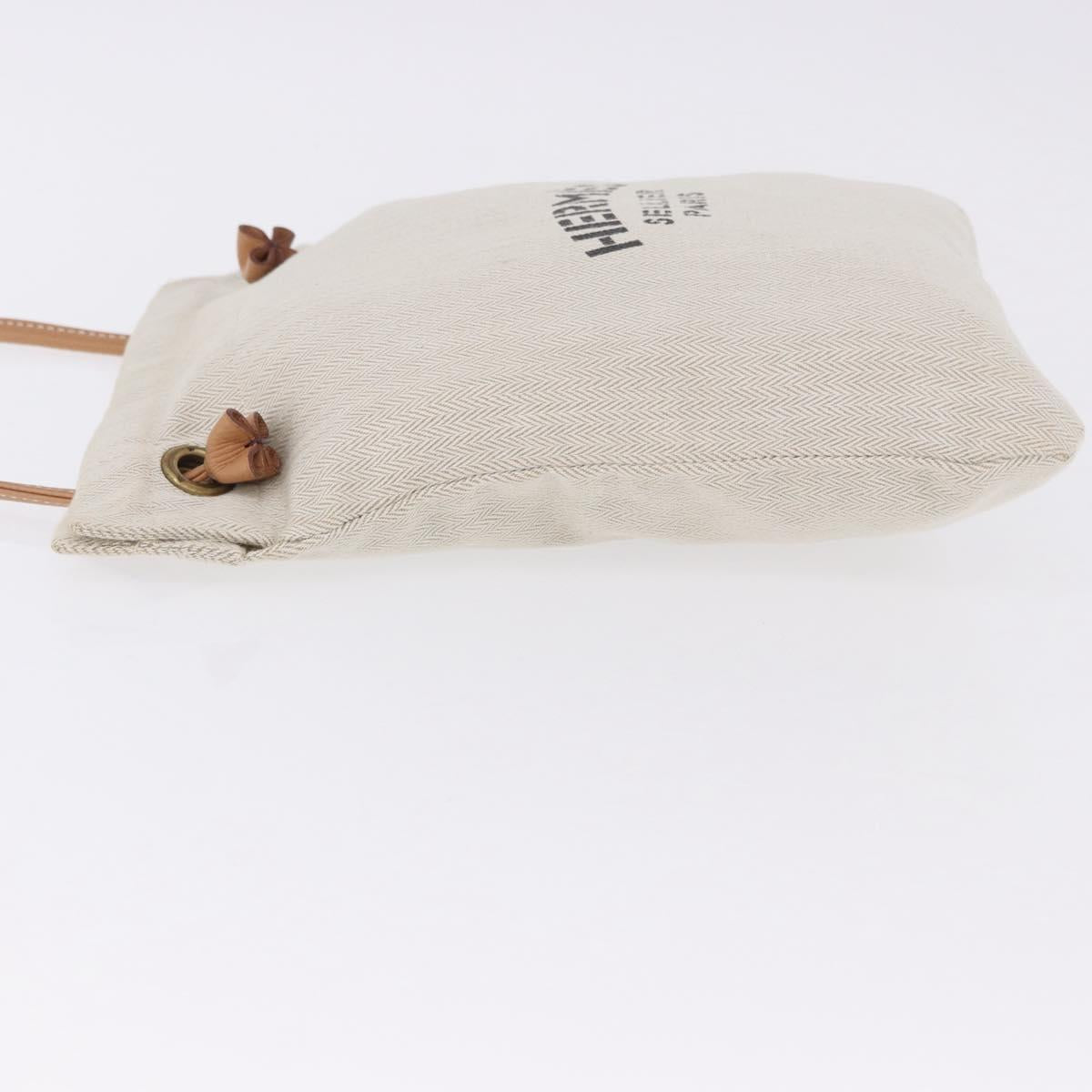 HERMES Aline Shoulder Bag Cotton Beige Gold Auth 196640A