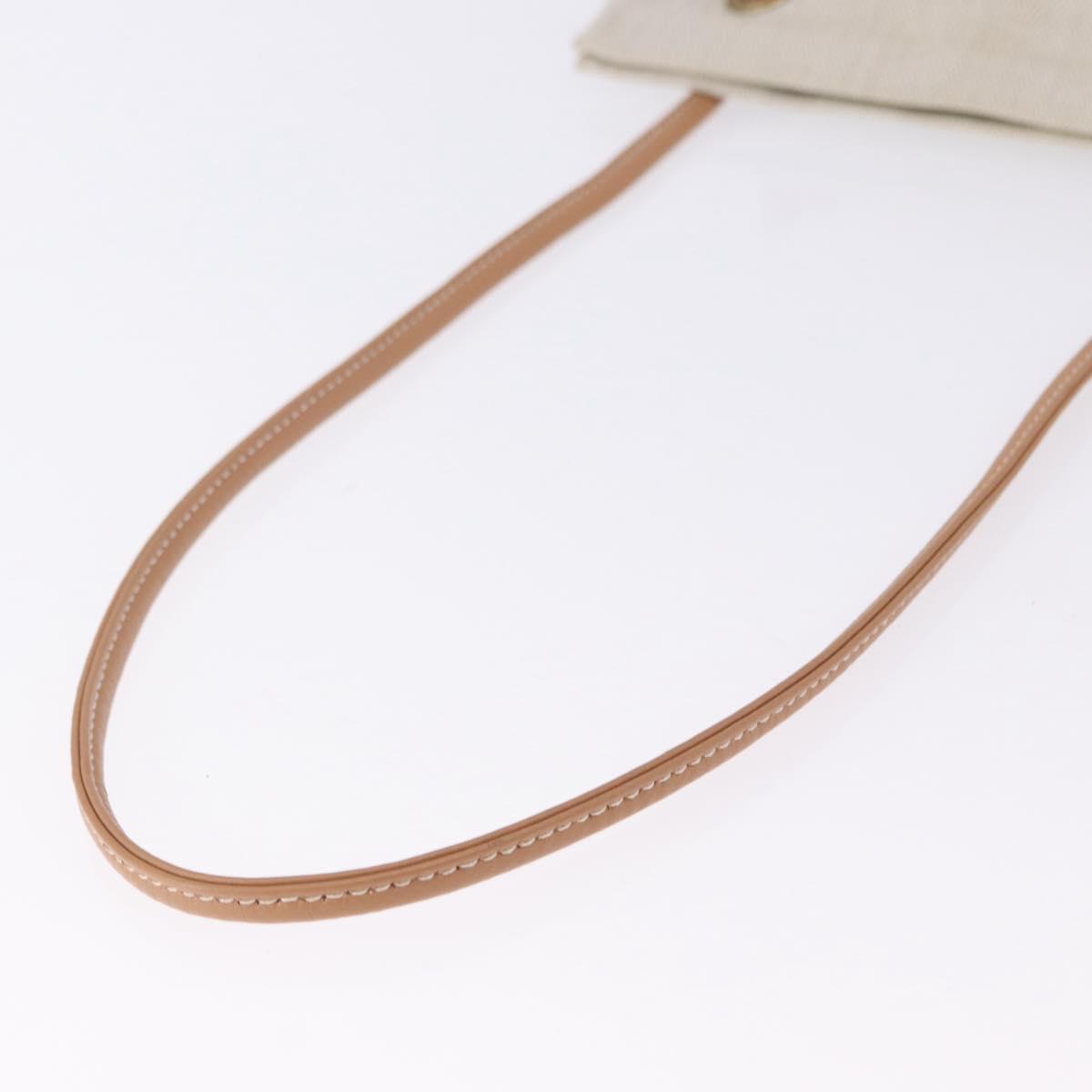 HERMES Aline Shoulder Bag Cotton Beige Gold Auth 196640A