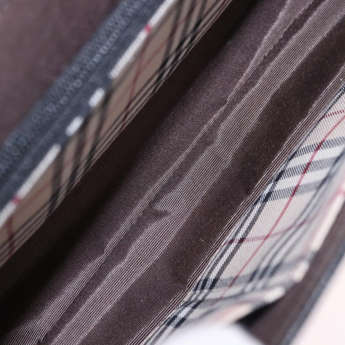 BURBERRY Shoulder Bag Leather Black Silver Auth 196645A