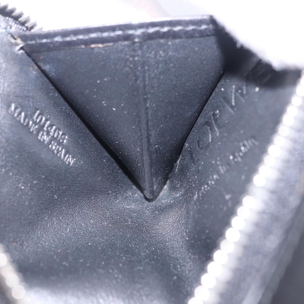 LOEWE Anagram Coin Purse Leather Black Silver Auth 196648M