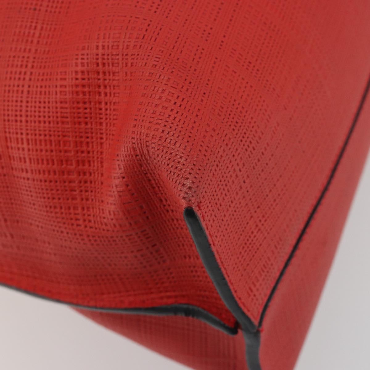 LOEWE Anagram Tote Bag Leather PVC Red Gold Auth 196653A