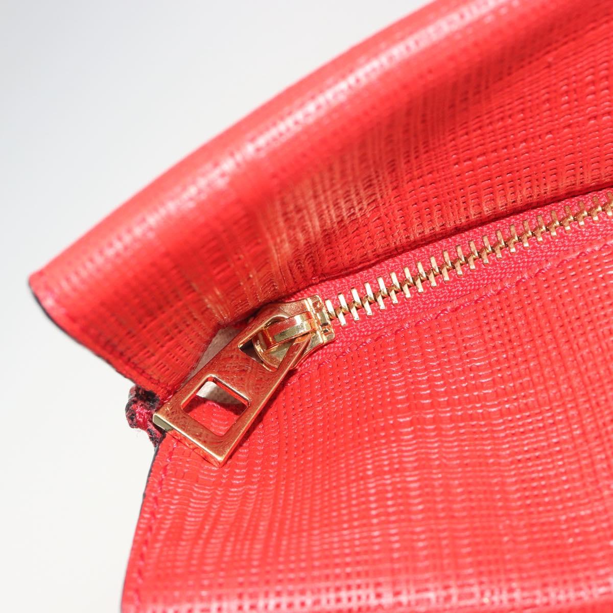 LOEWE Anagram Tote Bag Leather PVC Red Gold Auth 196653A