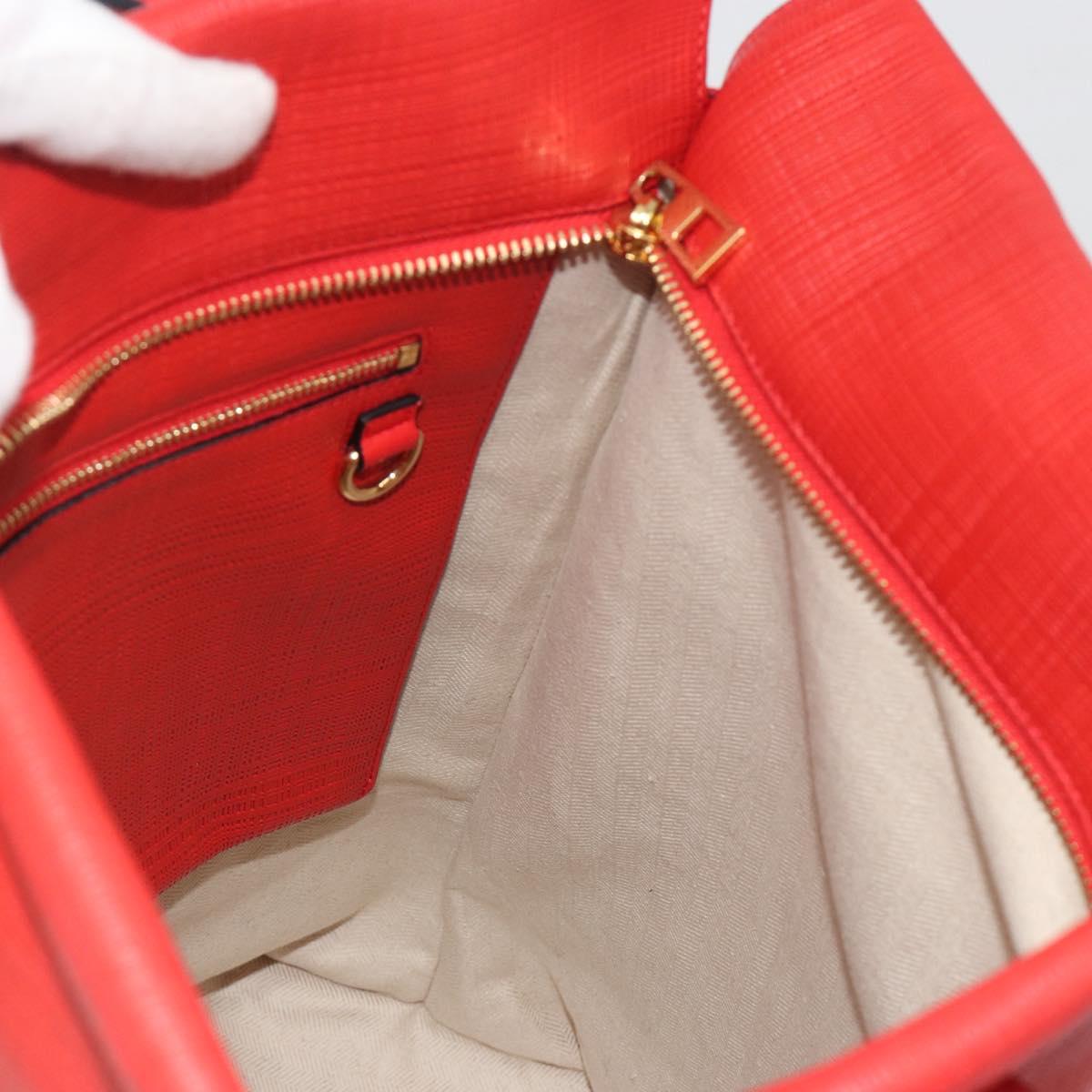 LOEWE Anagram Tote Bag Leather PVC Red Gold Auth 196653A