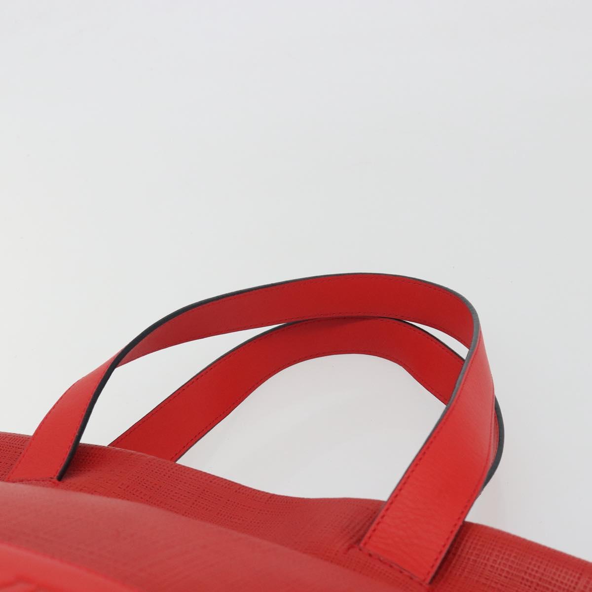 LOEWE Anagram Tote Bag Leather PVC Red Gold Auth 196653A