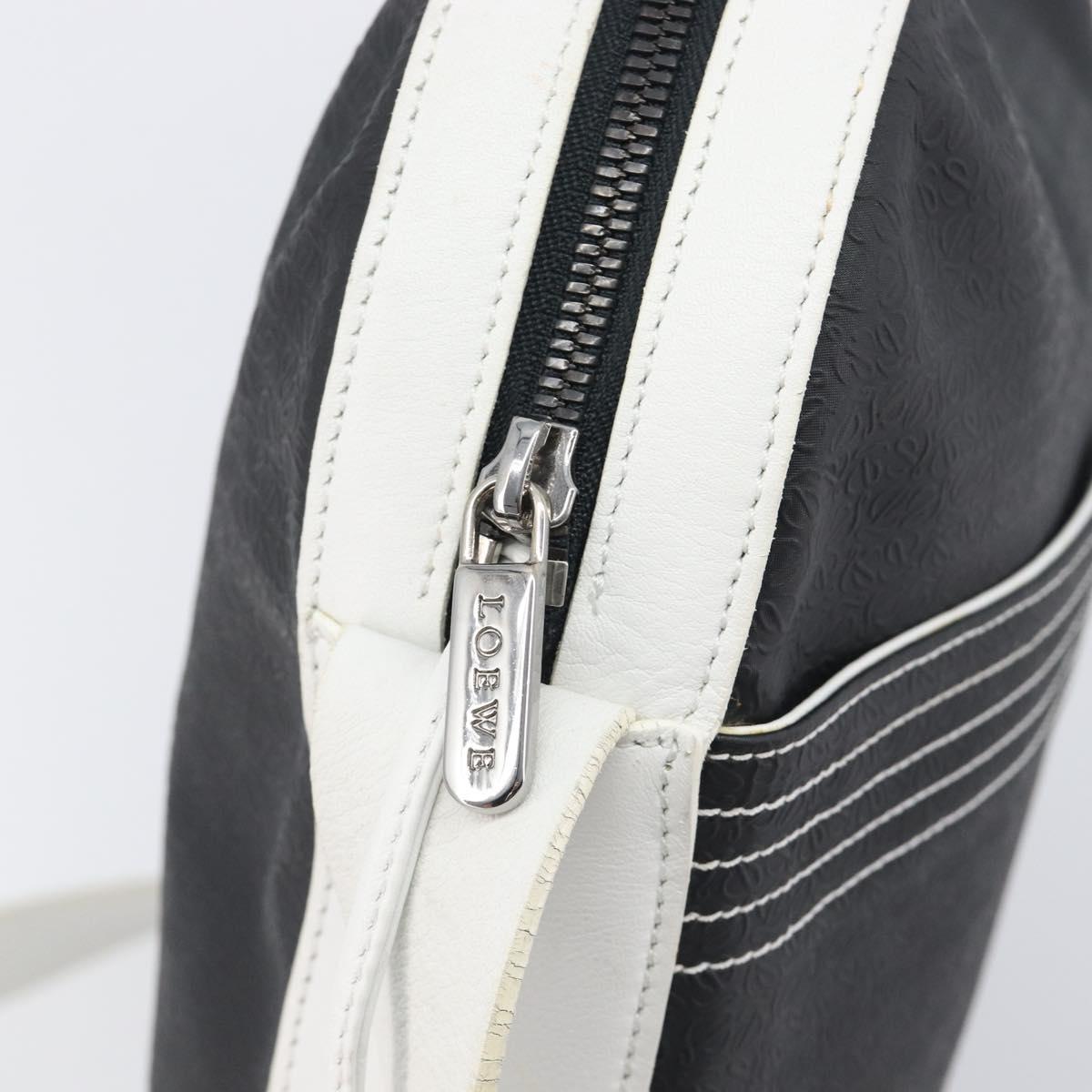 LOEWE Shoulder Bag PVC Leather Black Silver Auth 196654