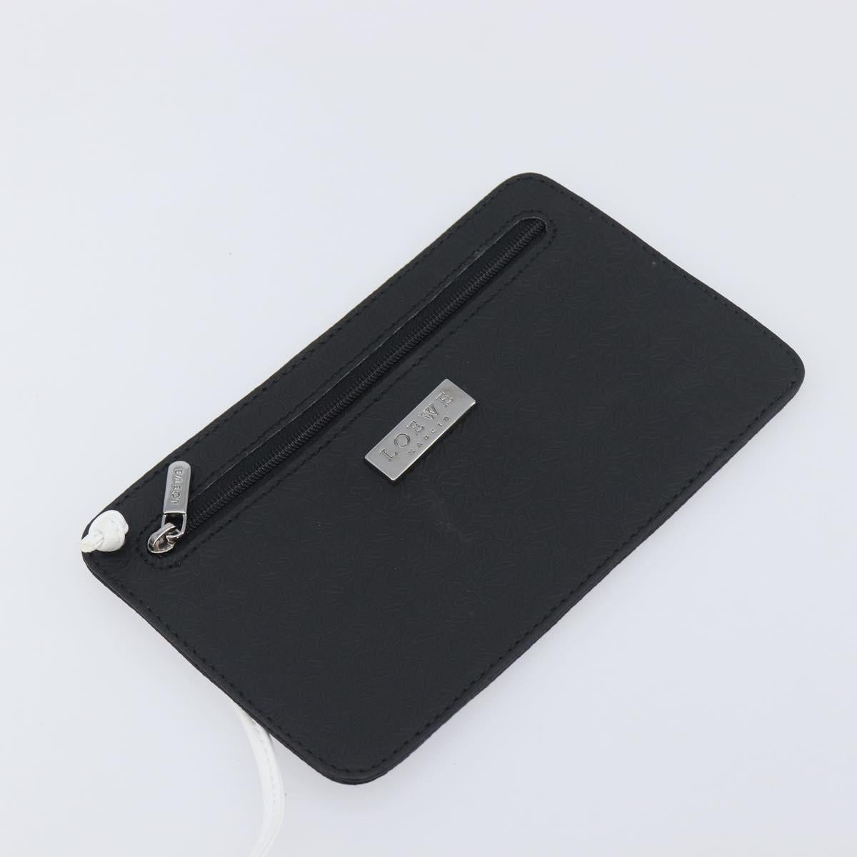 LOEWE Shoulder Bag PVC Leather Black Silver Auth 196654