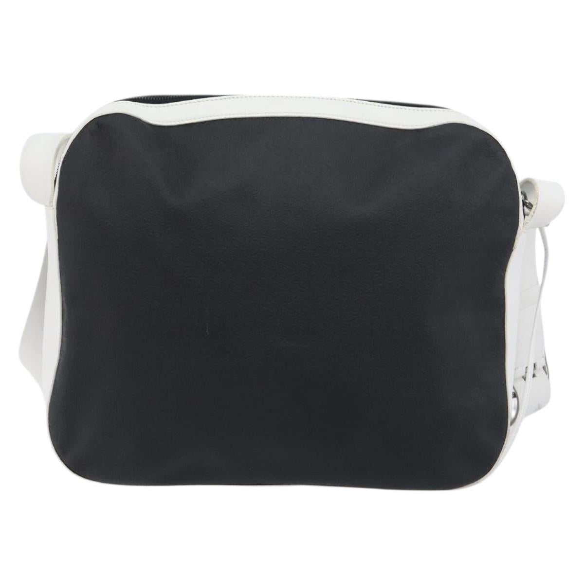 LOEWE Shoulder Bag PVC Leather Black Silver Auth 196654