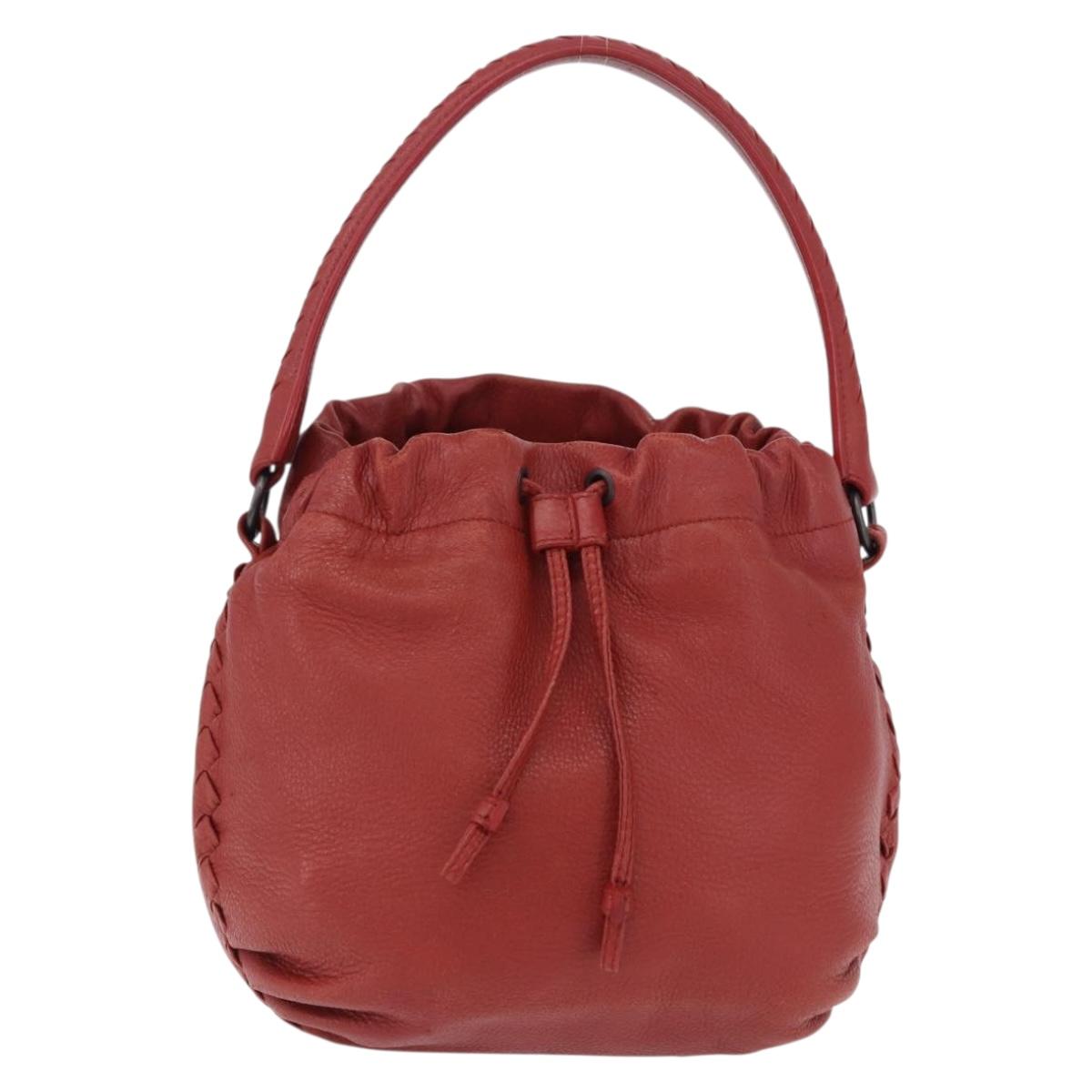 BOTTEGA VENETA INTRECCIATO Hand Bag Leather outlet Red Auth 196655V