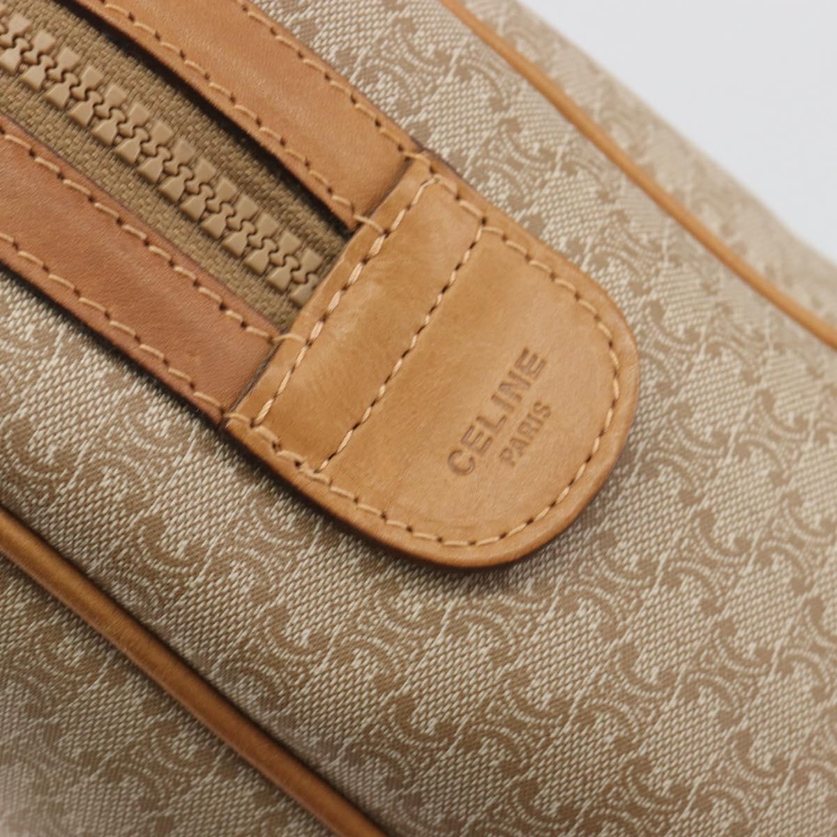 CELINE Macadam Canvas Hand Bag PVC Beige Gold Auth 196656A