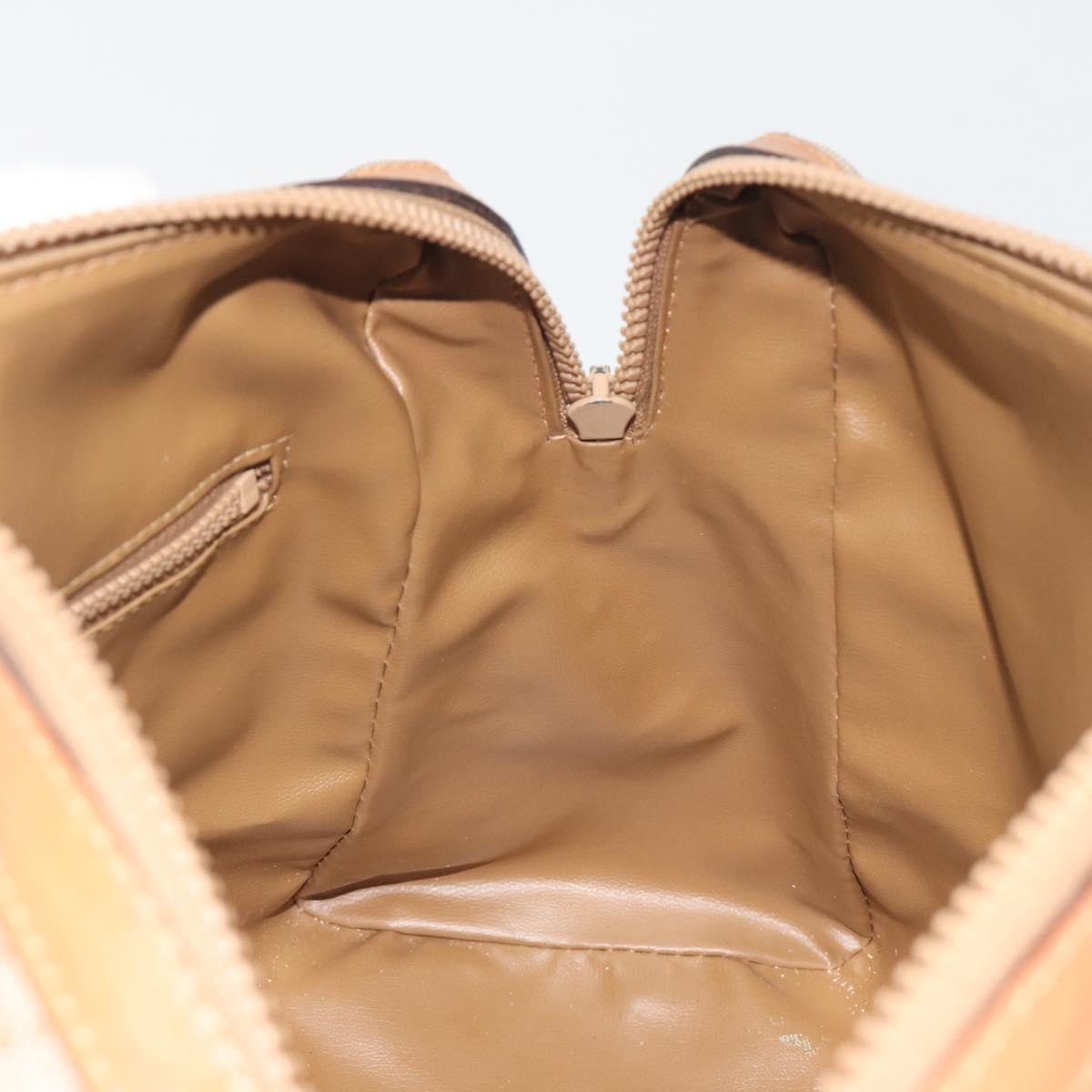 CELINE Macadam Canvas Hand Bag PVC Beige Gold Auth 196656A