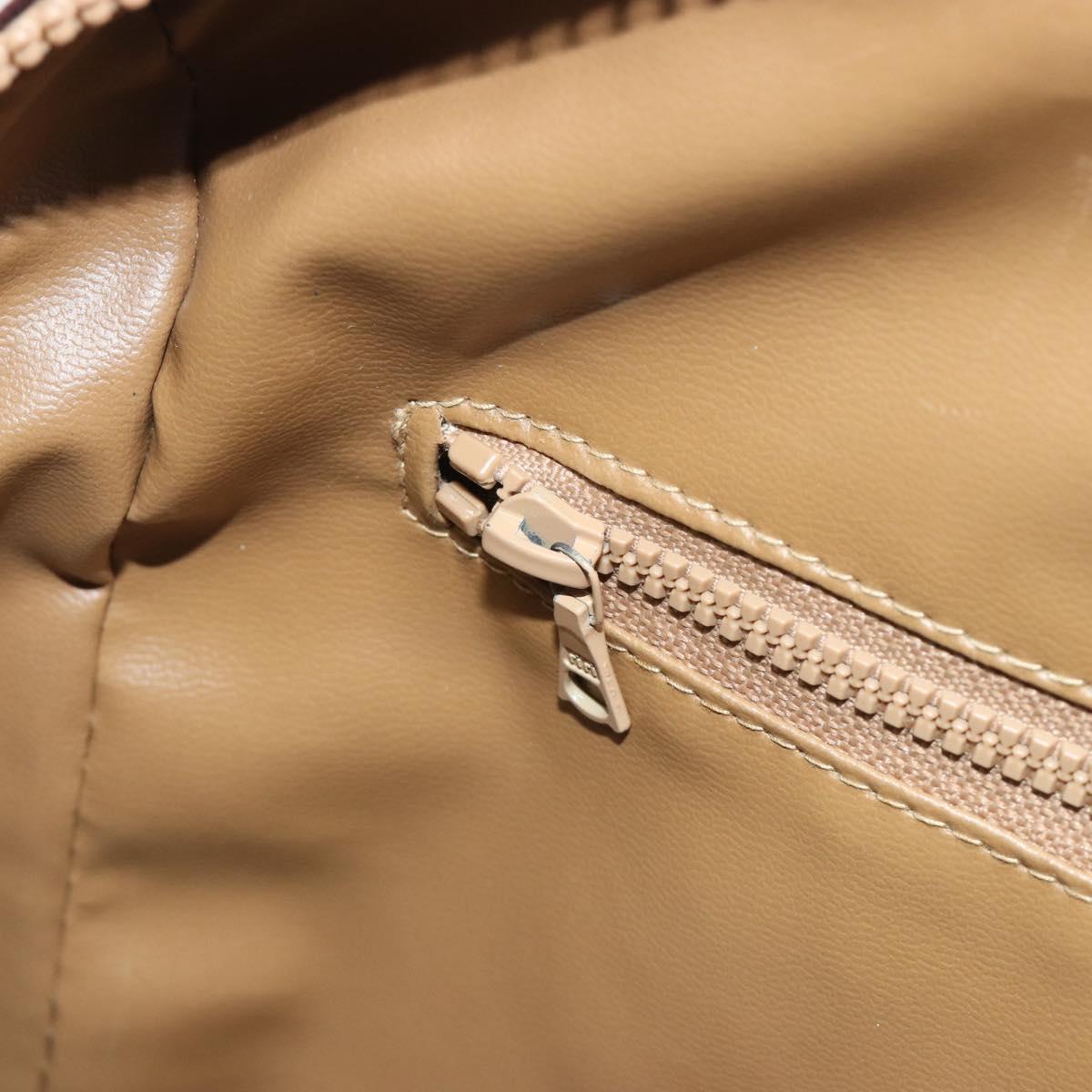CELINE Macadam Canvas Hand Bag PVC Beige Gold Auth 196656A