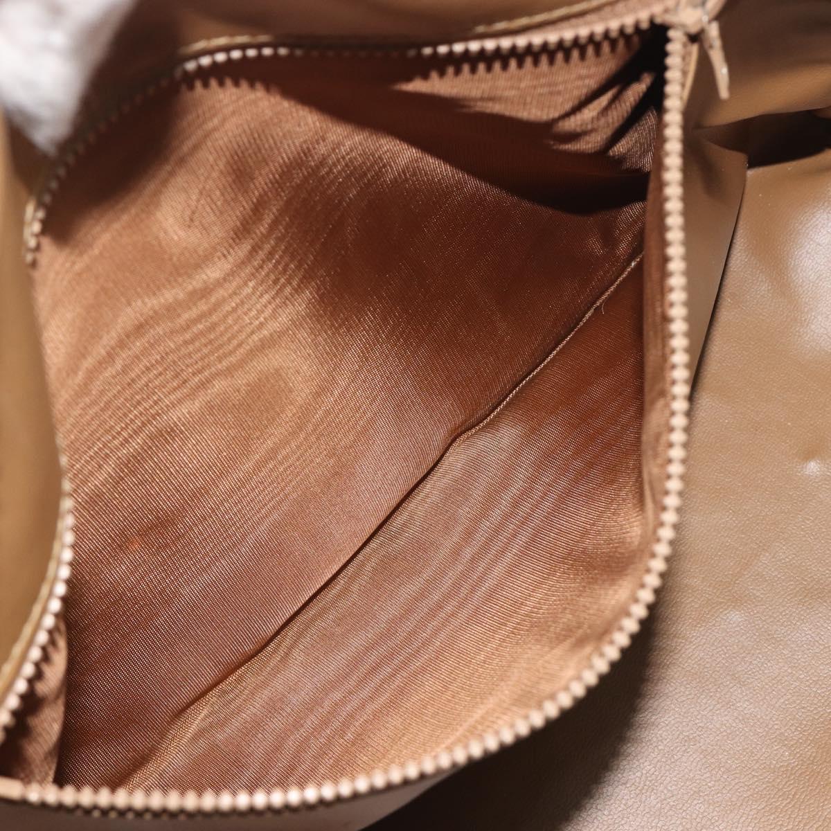 CELINE Macadam Canvas Hand Bag PVC Beige Gold Auth 196656A