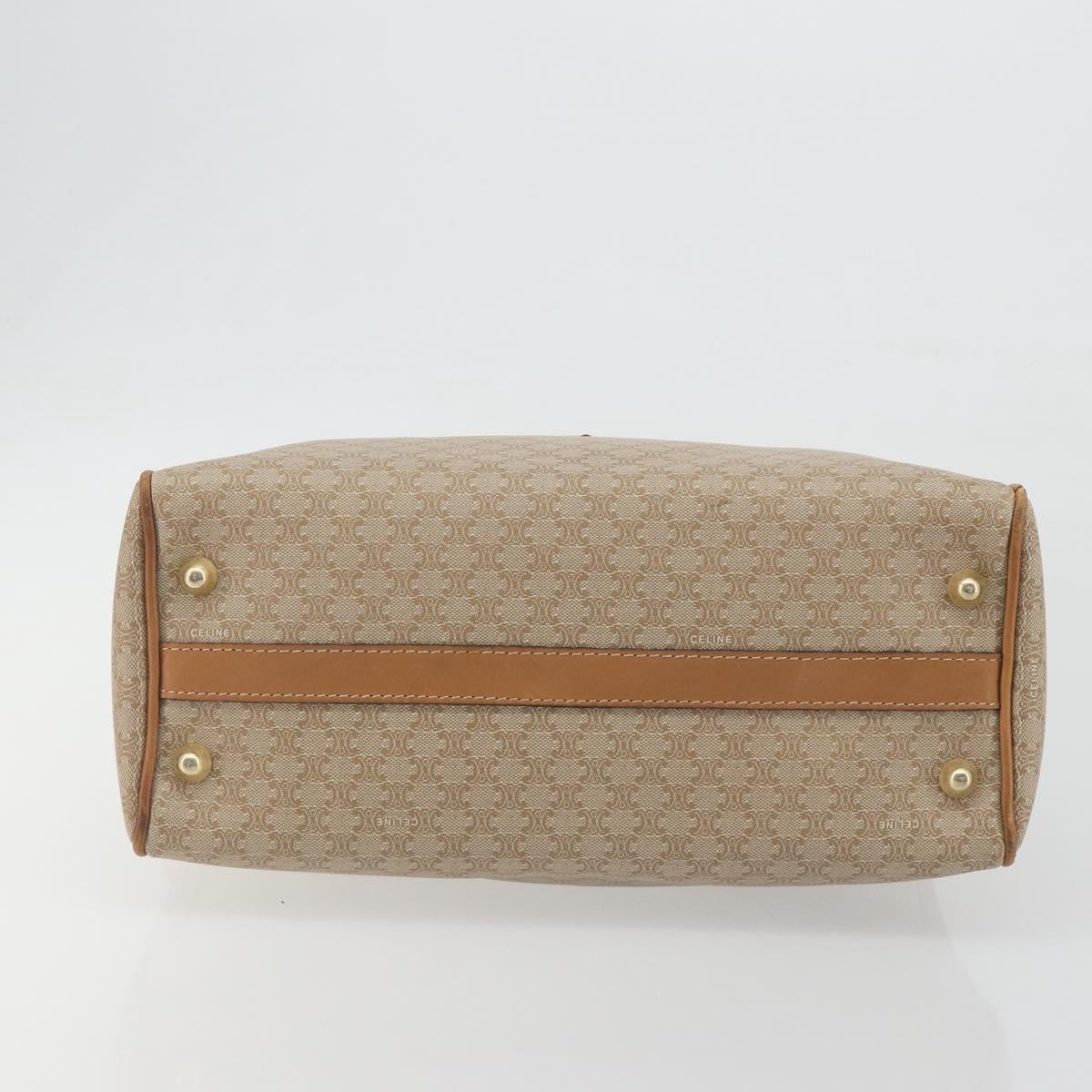 CELINE Macadam Canvas Hand Bag PVC Beige Gold Auth 196656A
