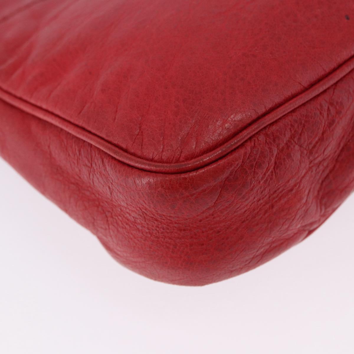 BALENCIAGA The Hip Shoulder Bag Leather Red 242803 Auth 196657A