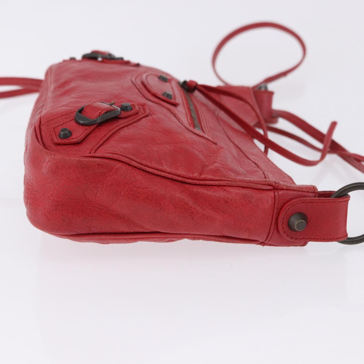 BALENCIAGA The Hip Shoulder Bag Leather Red 242803 Auth 196657A