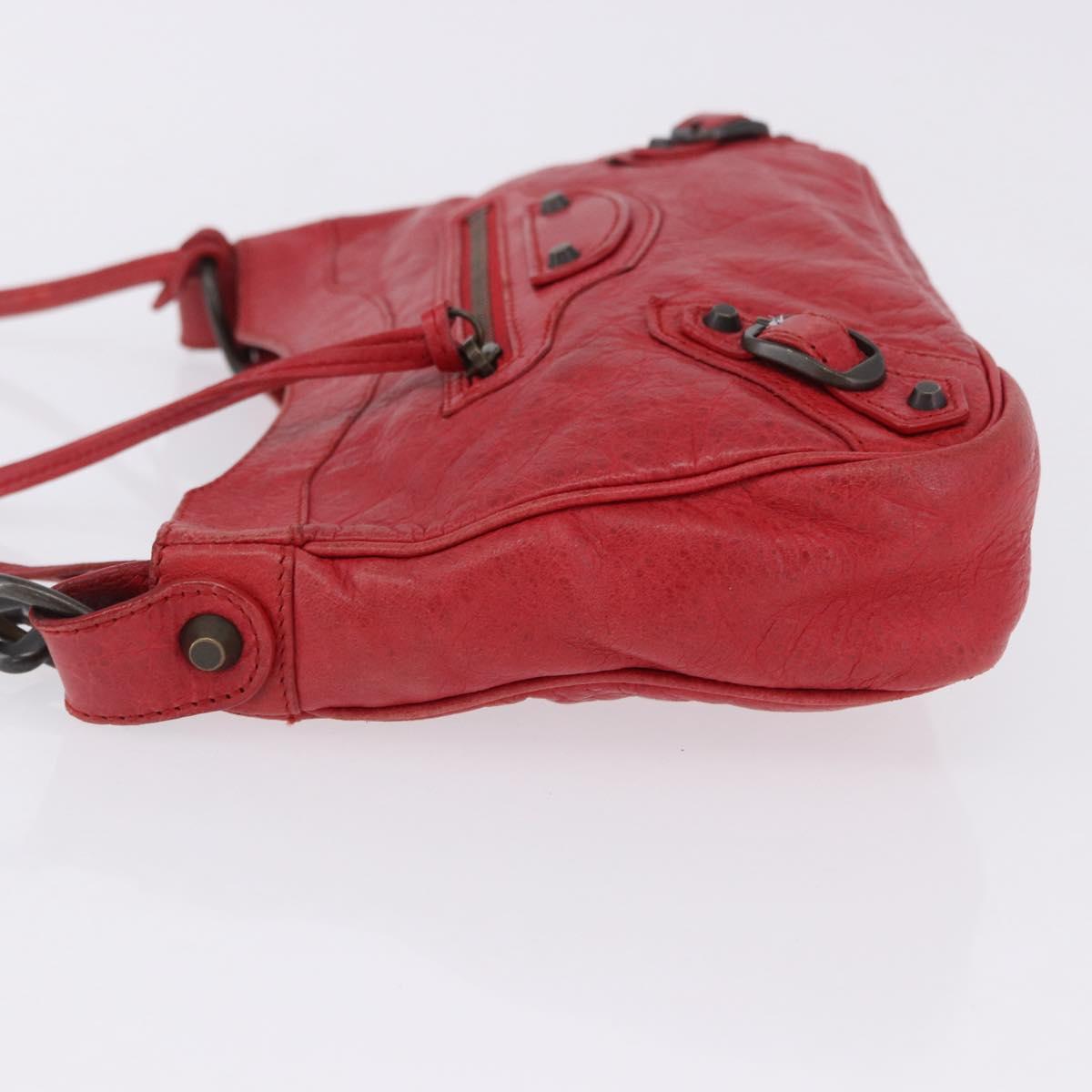 BALENCIAGA The Hip Shoulder Bag Leather Red 242803 Auth 196657A