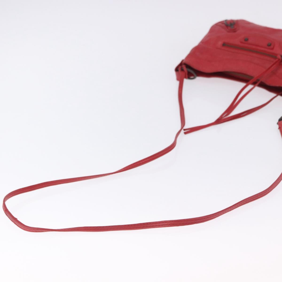 BALENCIAGA The Hip Shoulder Bag Leather Red 242803 Auth 196657A