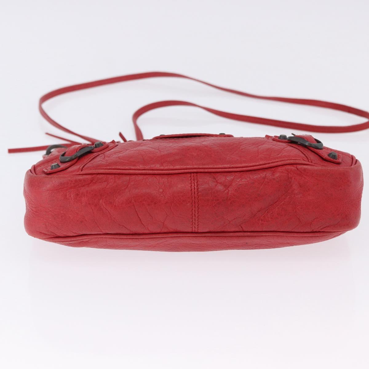 BALENCIAGA The Hip Shoulder Bag Leather Red 242803 Auth 196657A