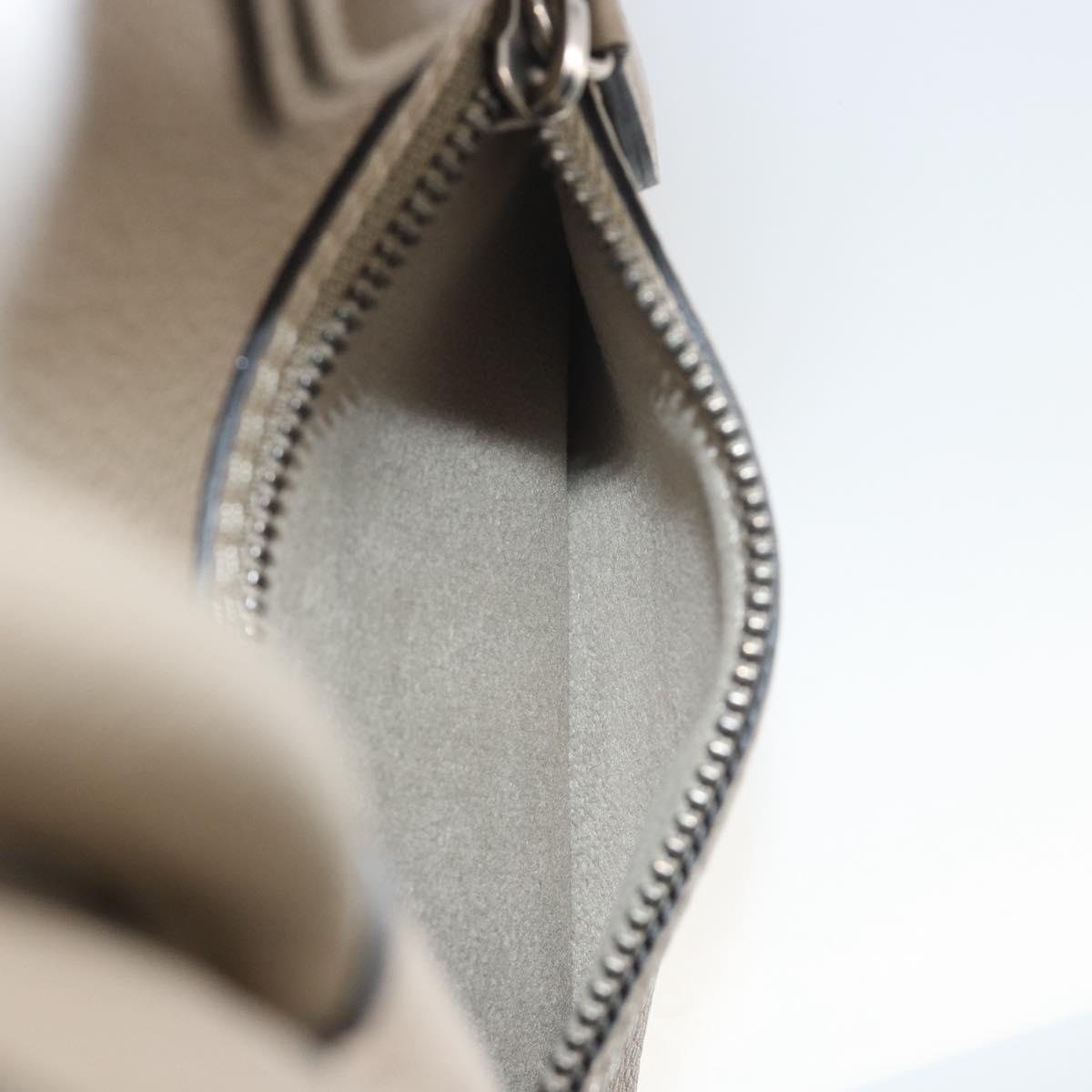 CELINE Luggage Micro Shopper Hand Bag Leather Beige Silver Auth 196658V