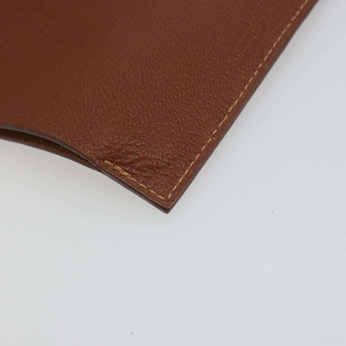 HERMES Tarmac Passport Case Leather Brown Auth 196663V
