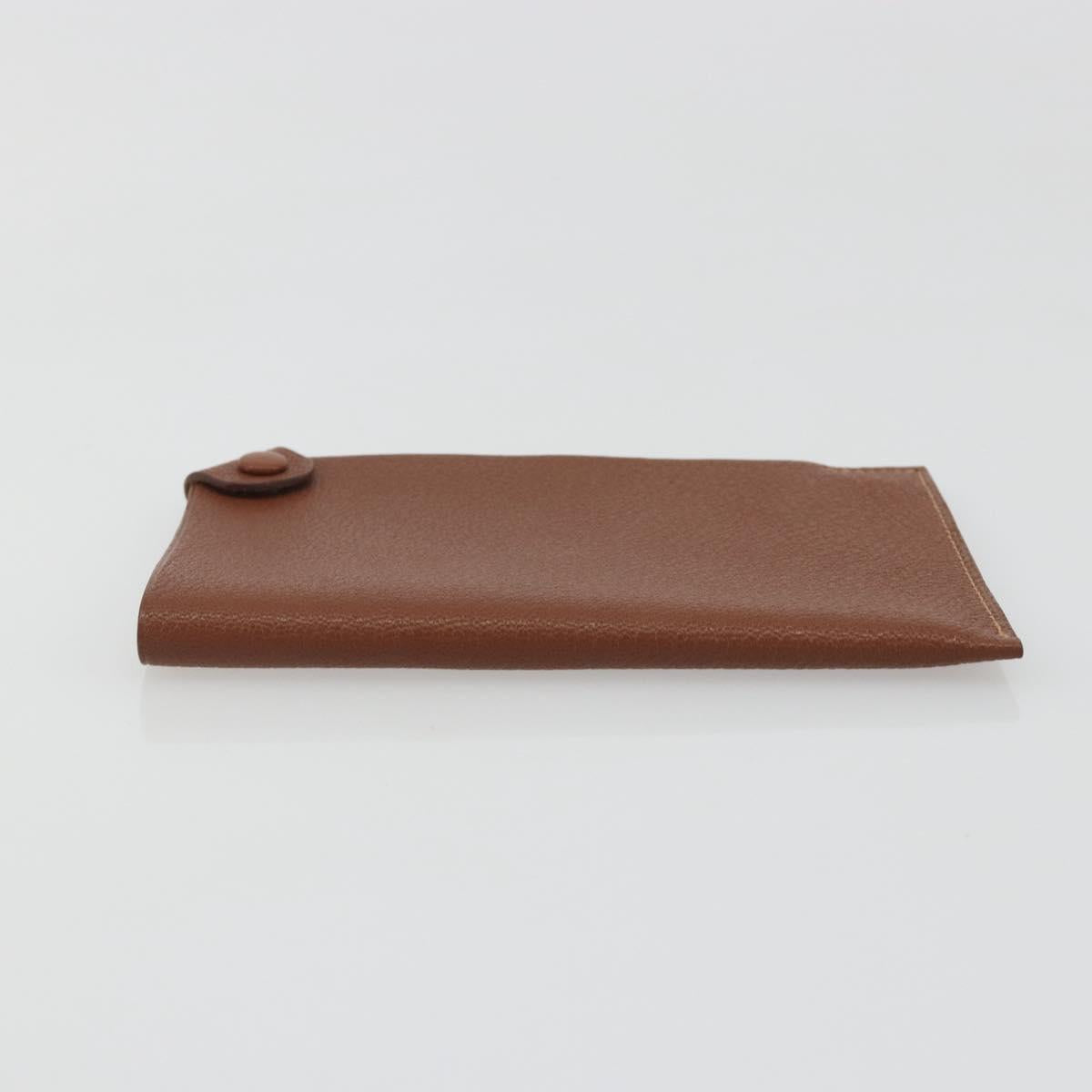 HERMES Tarmac Passport Case Leather Brown Auth 196663V