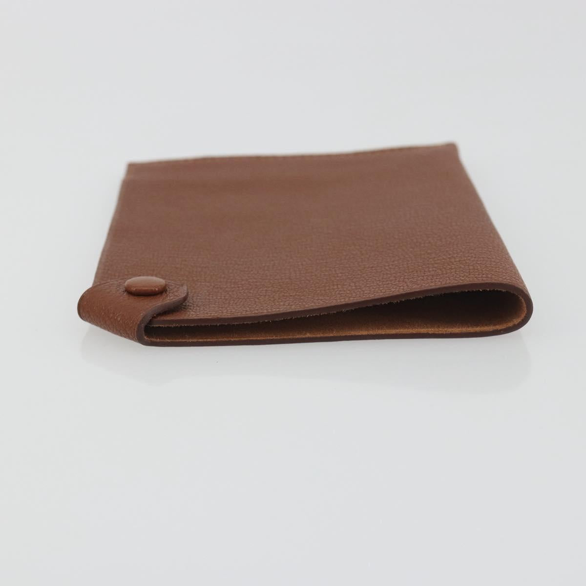 HERMES Tarmac Passport Case Leather Brown Auth 196663V