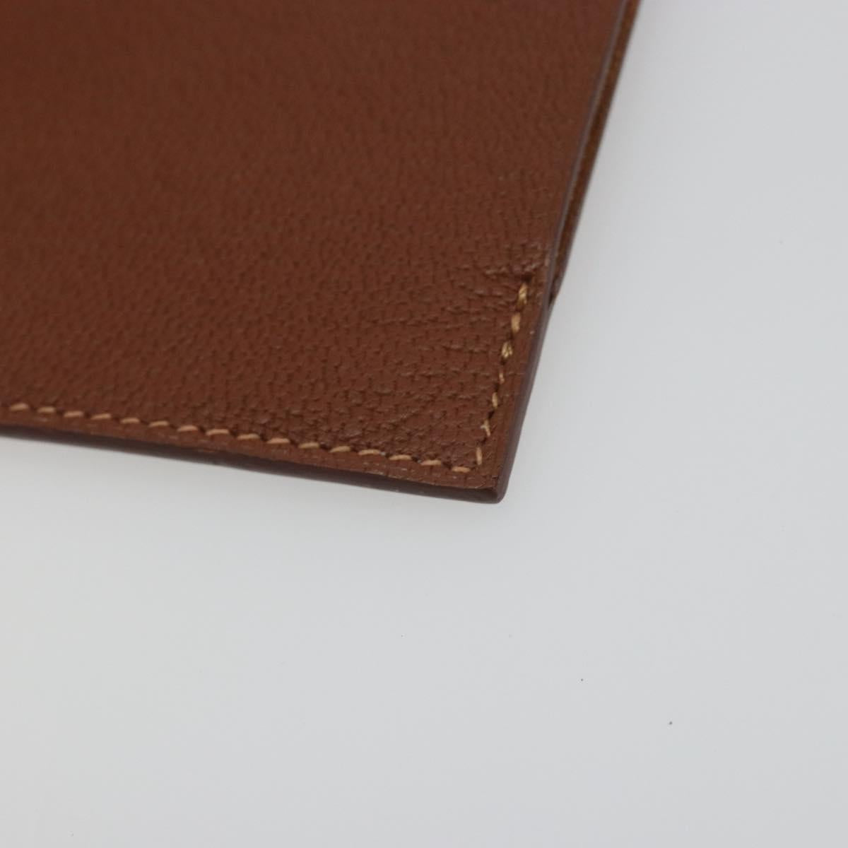 HERMES Tarmac Passport Case Leather Brown Auth 196663V