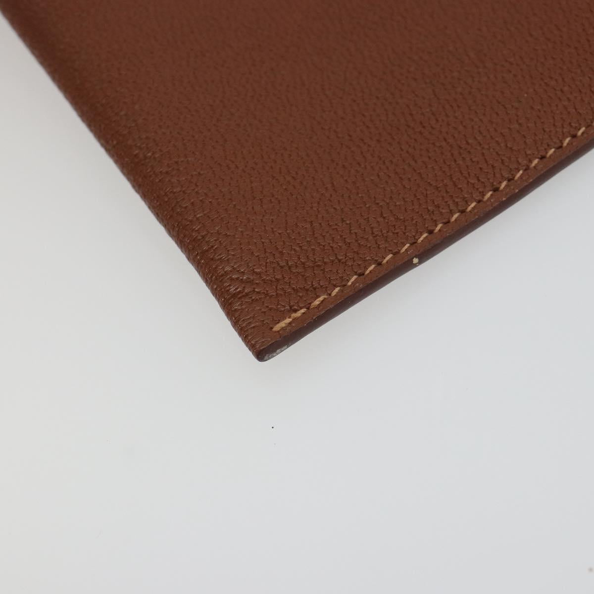 HERMES Tarmac Passport Case Leather Brown Auth 196663V