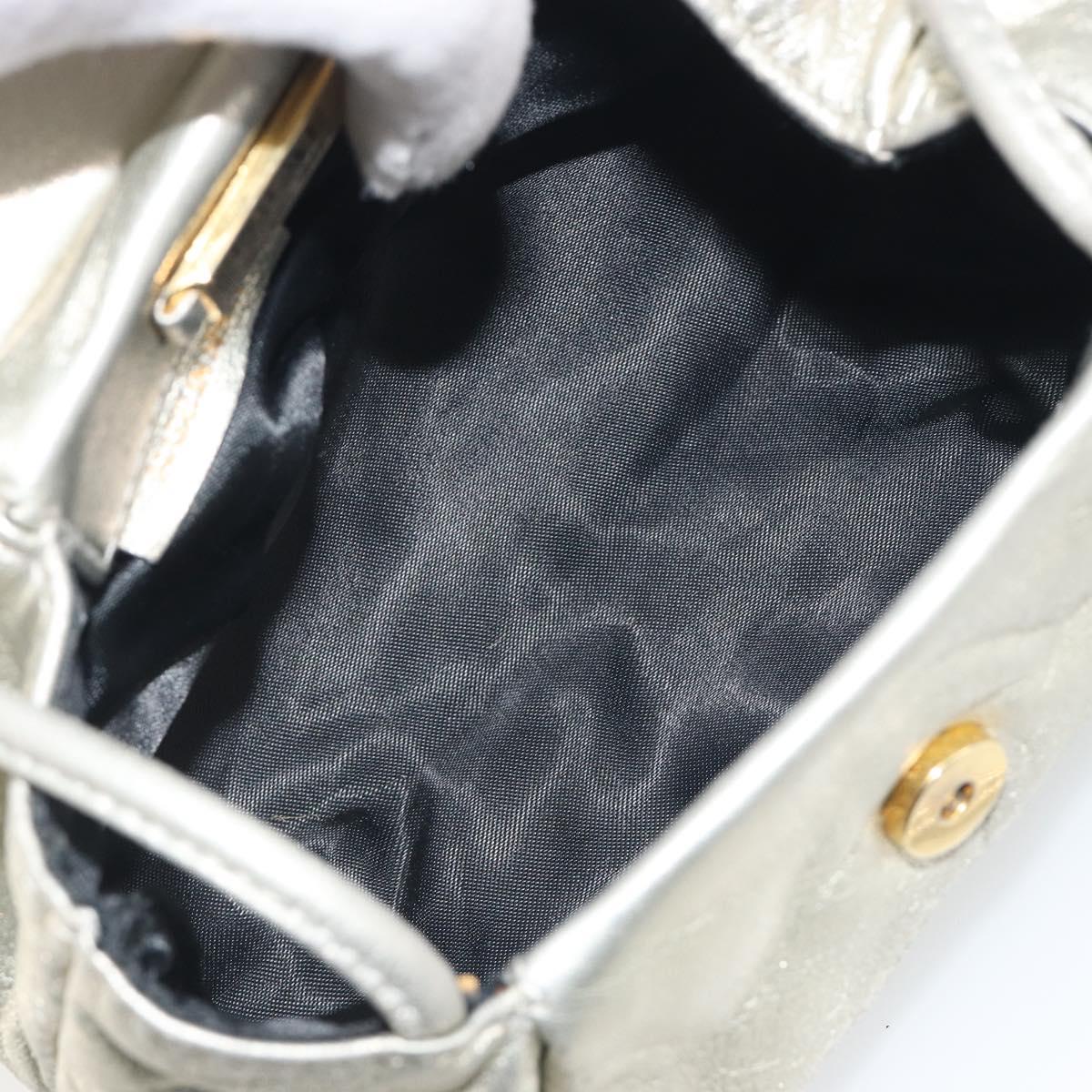 LOEWE Shoulder Bag Leather Champagne Gold Auth 196664A