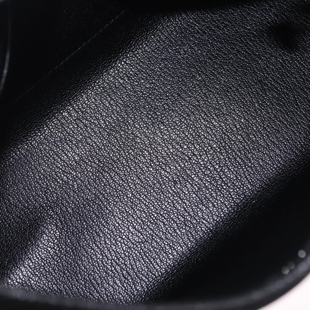 HERMES Berlango Shoulder Bag Leather Black Silver Auth 196666V