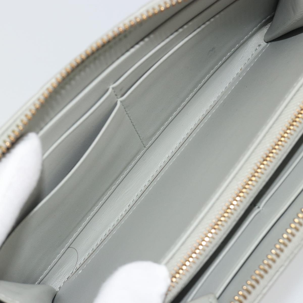 BOTTEGA VENETA INTRECCIATO Long Wallet Leather Gray Gold Auth 196669M