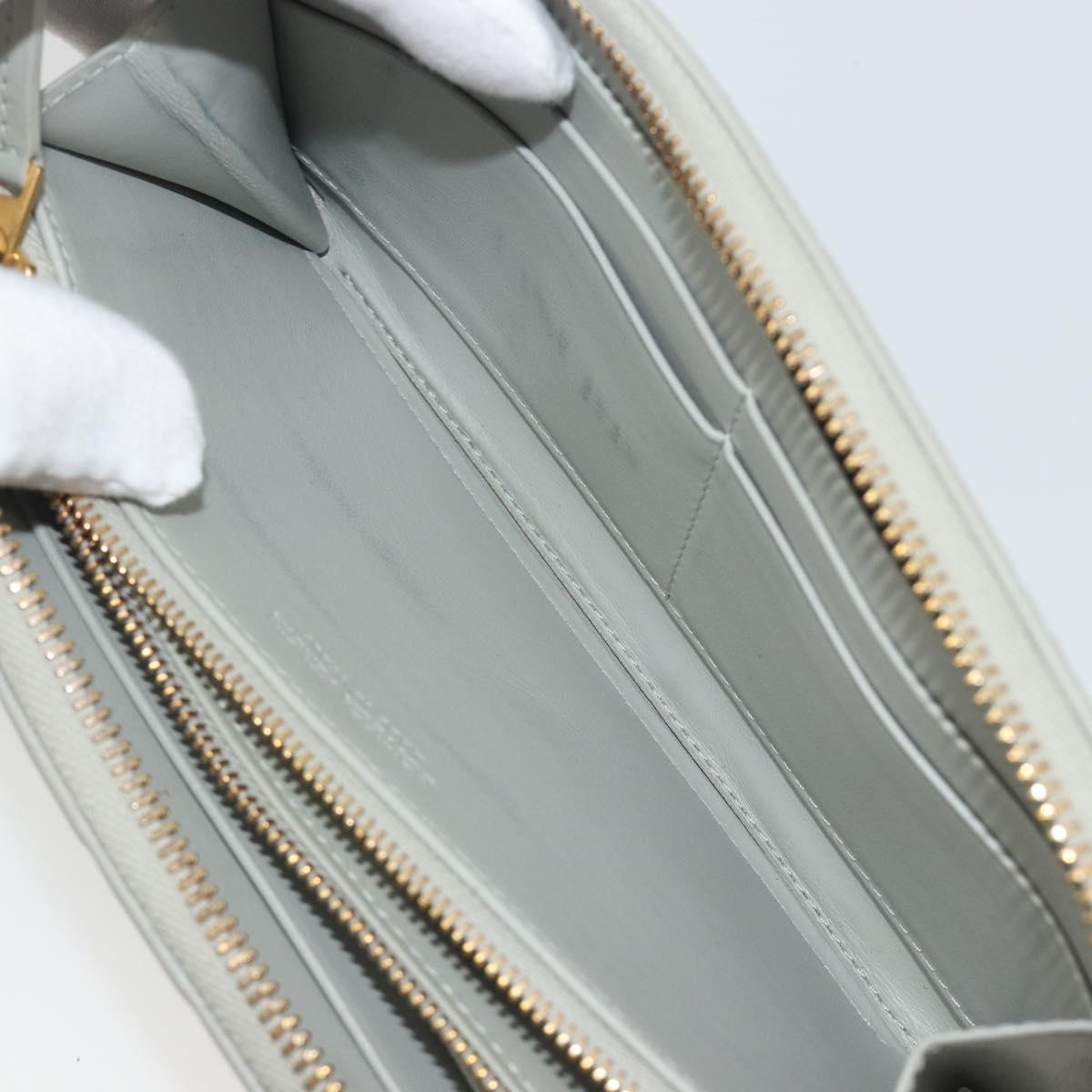 BOTTEGA VENETA INTRECCIATO Long Wallet Leather Gray Gold Auth 196669M