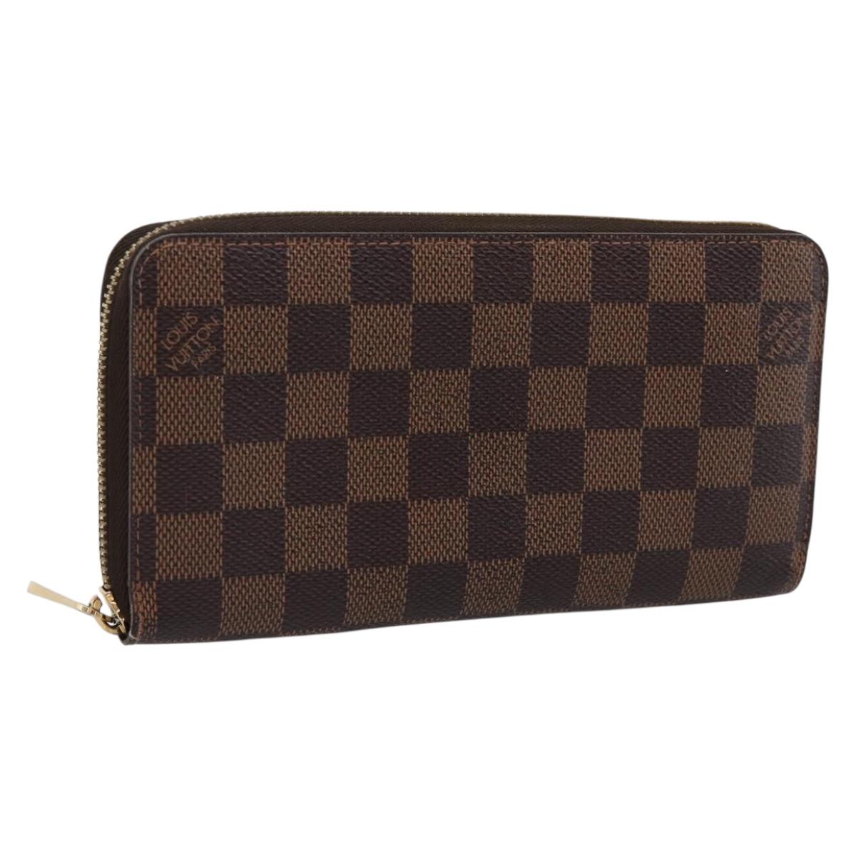 LOUIS VUITTON Damier Ebene Zippy Wallet Long Wallet N41661 LV Auth 196670