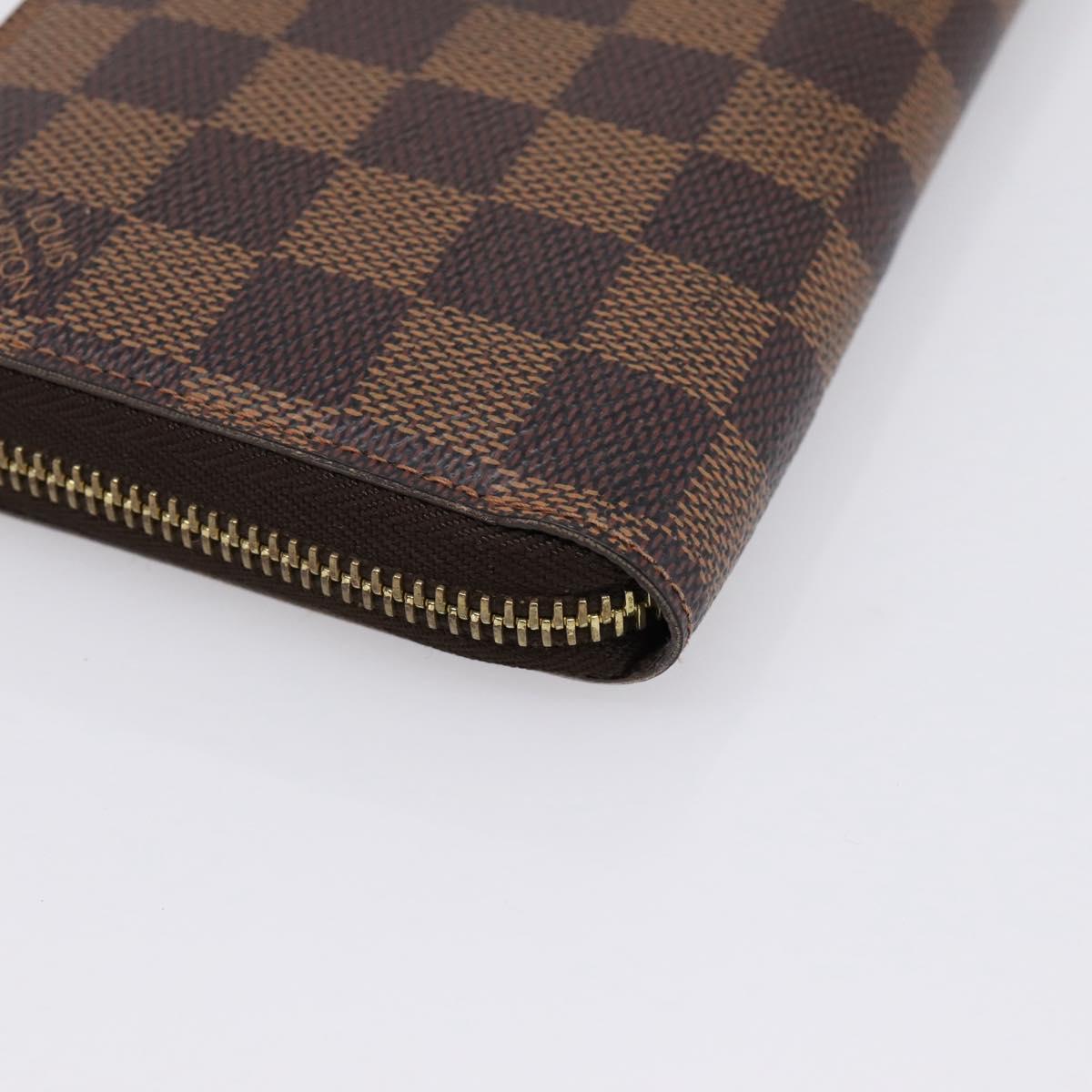 LOUIS VUITTON Damier Ebene Zippy Wallet Long Wallet N41661 LV Auth 196670