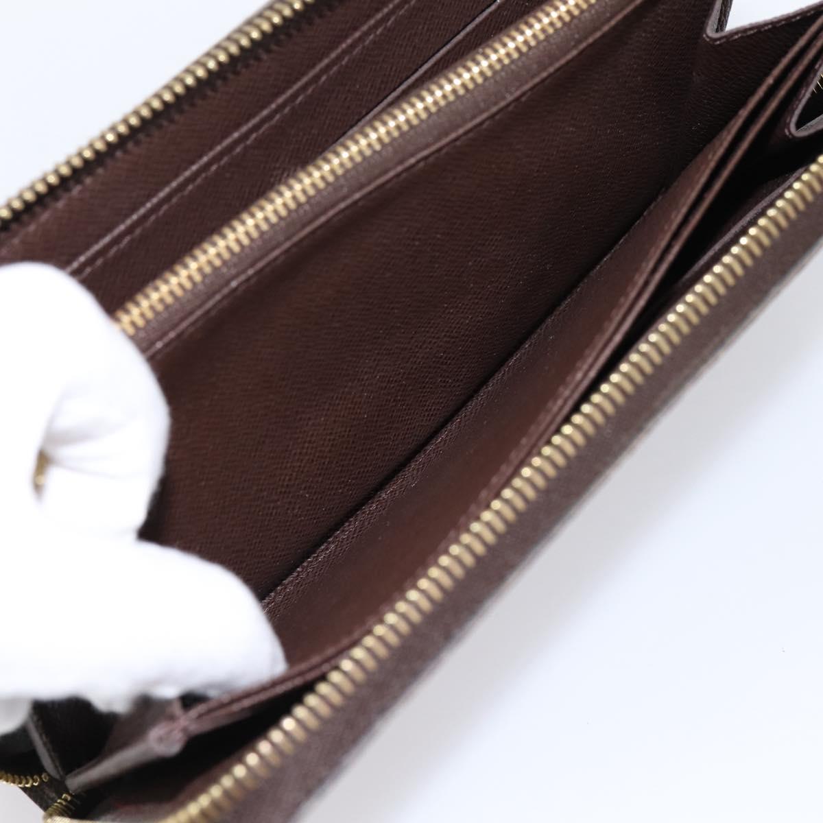 LOUIS VUITTON Damier Ebene Zippy Wallet Long Wallet N41661 LV Auth 196670