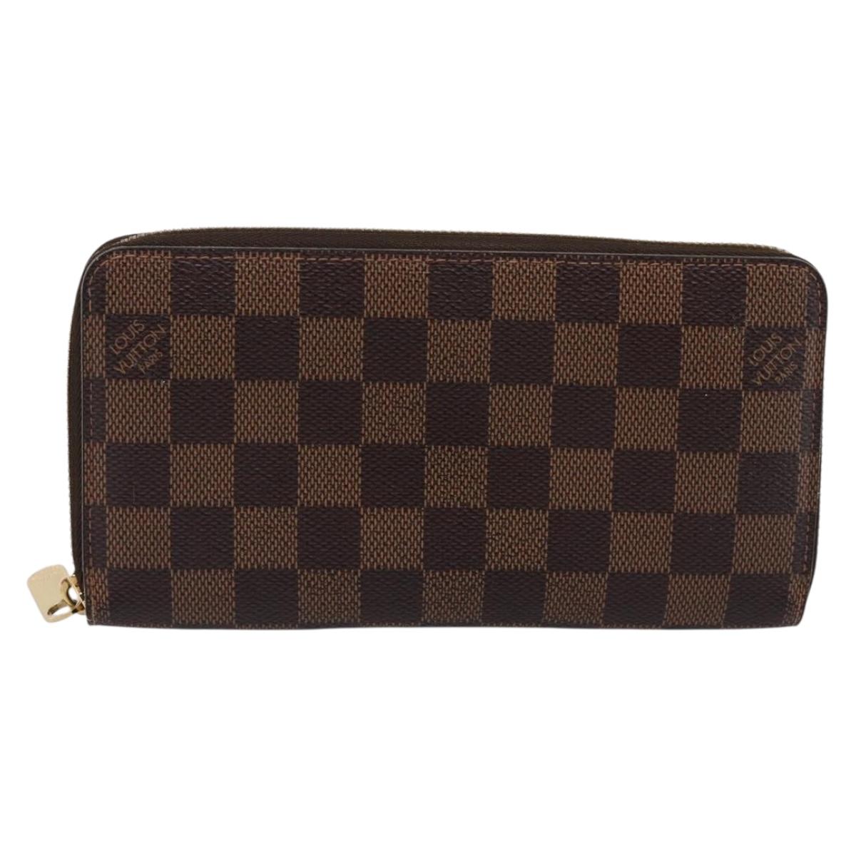 LOUIS VUITTON Damier Ebene Zippy Wallet Long Wallet N41661 LV Auth 196670