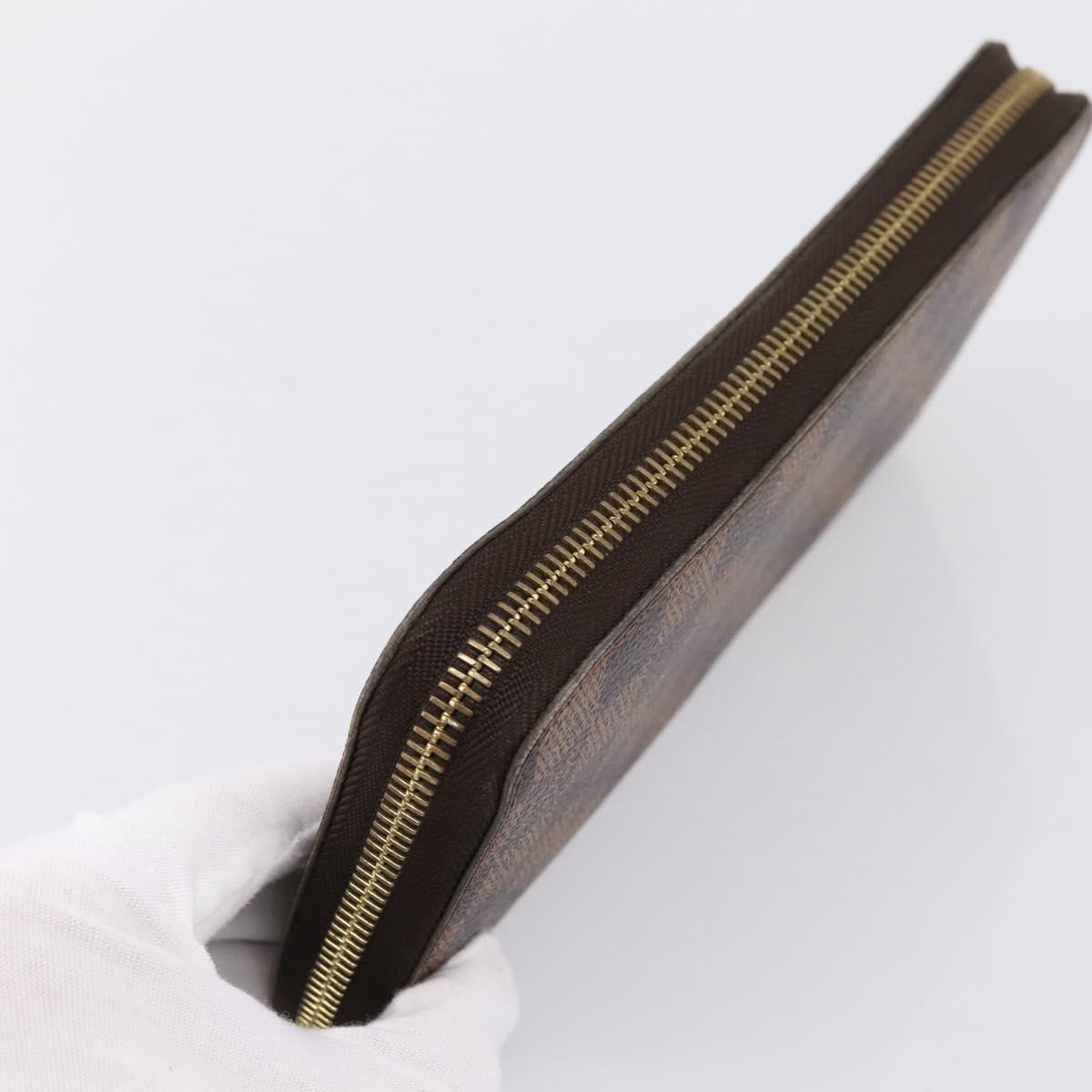 LOUIS VUITTON Damier Ebene Zippy Wallet Long Wallet N41661 LV Auth 196670