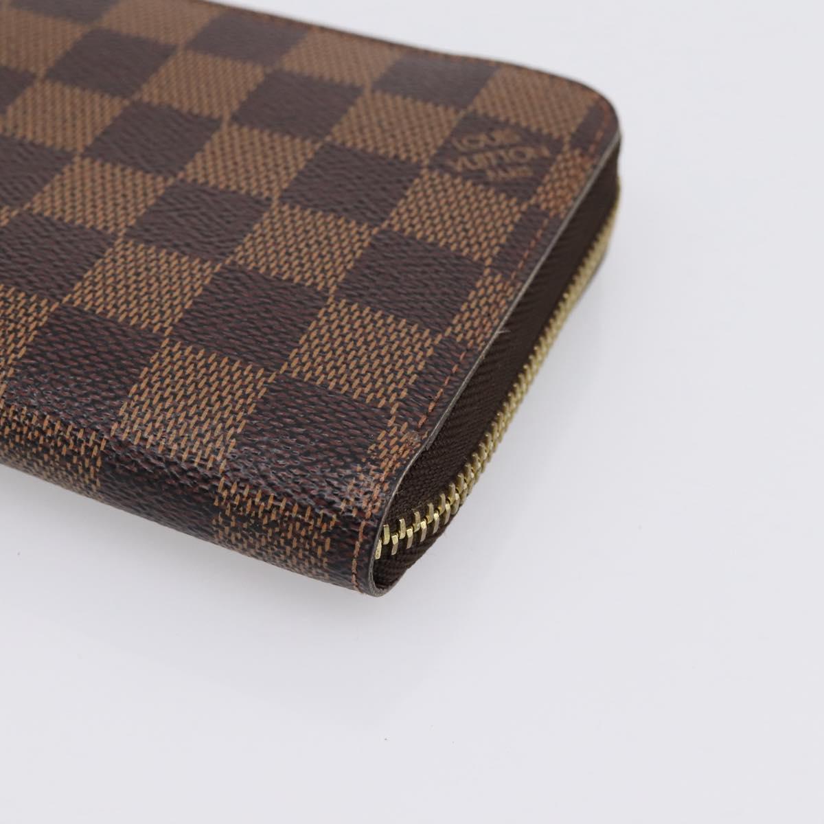 LOUIS VUITTON Damier Ebene Zippy Wallet Long Wallet N41661 LV Auth 196670