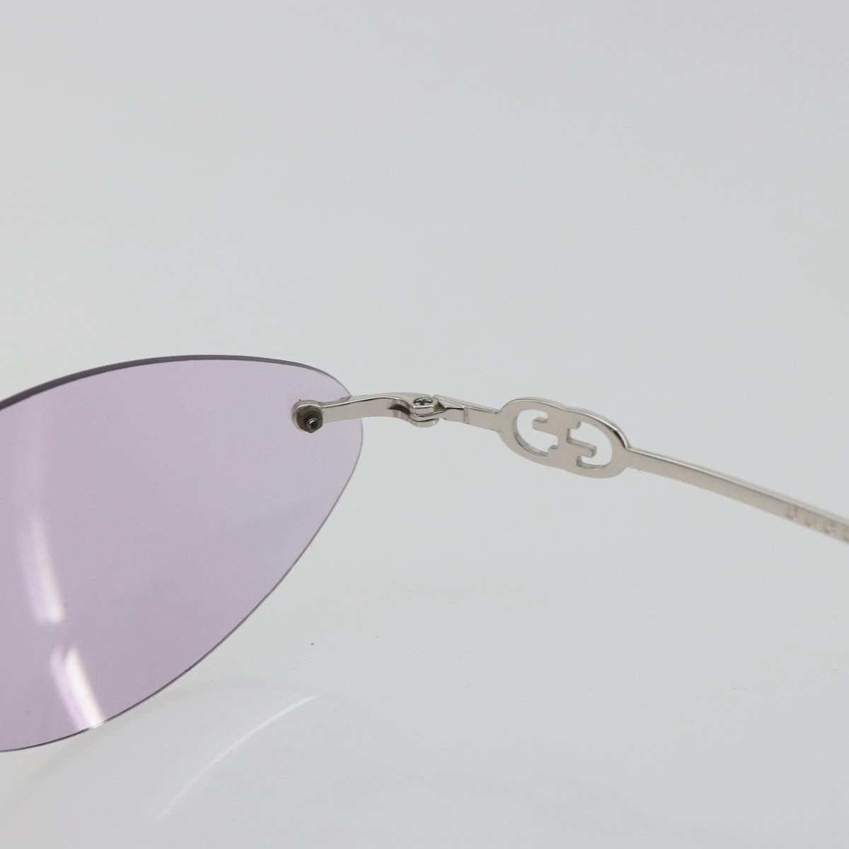 GUCCI Sunglasses Metal Purple Silver Auth 196672M