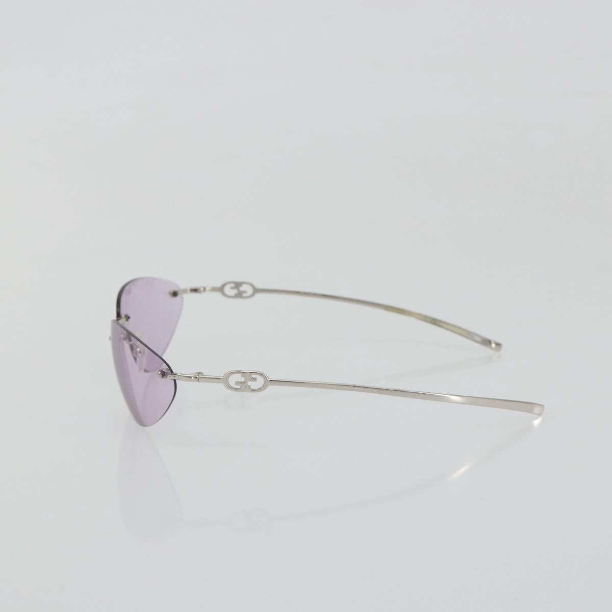GUCCI Sunglasses Metal Purple Silver Auth 196672M