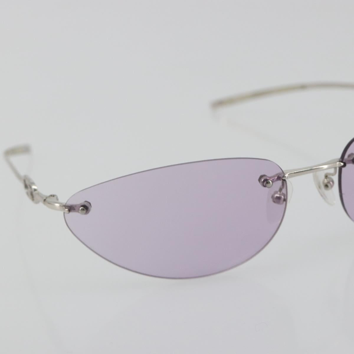 GUCCI Sunglasses Metal Purple Silver Auth 196672M