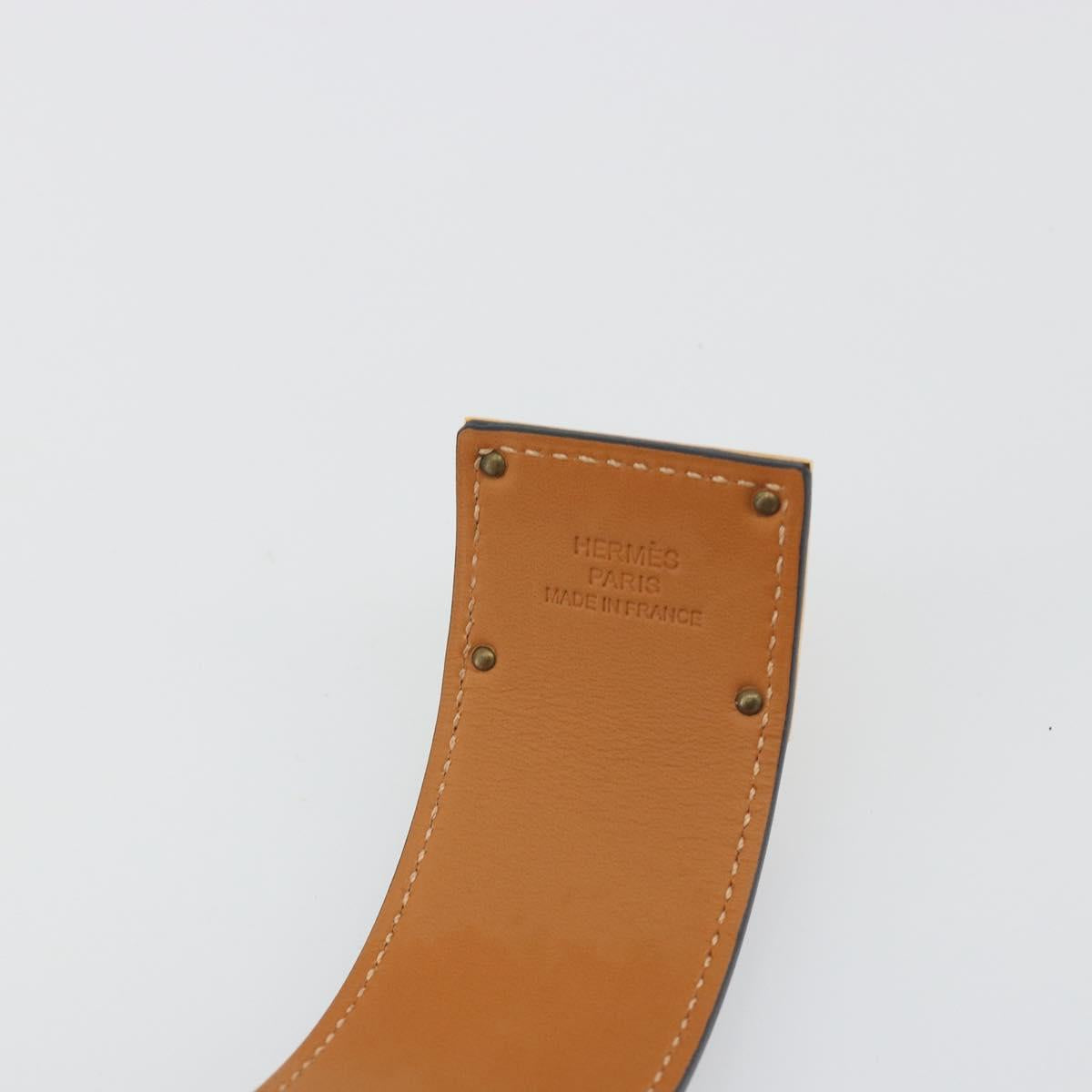 HERMES Kelly Dog Bracelet Leather Black Gold Auth 196673V