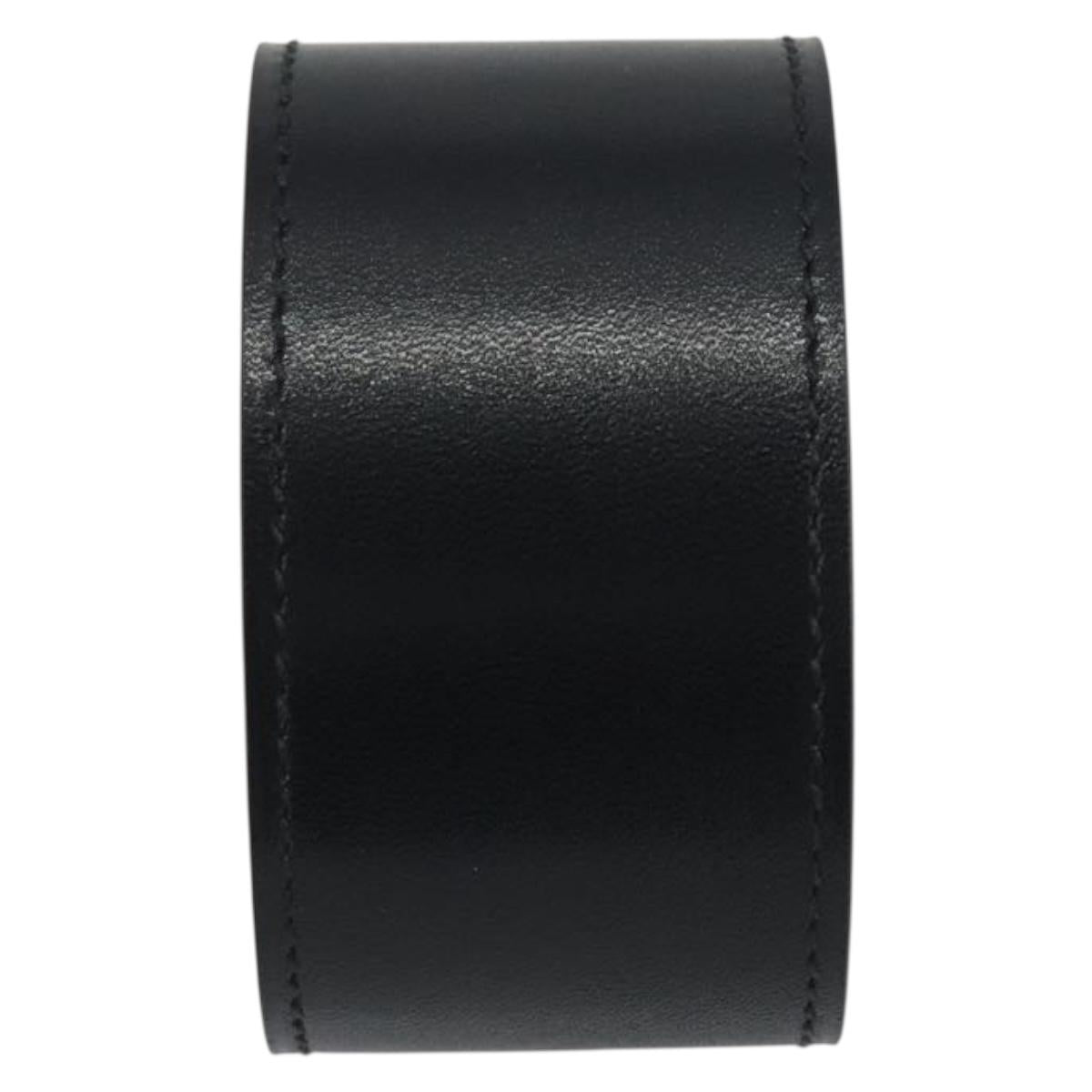 HERMES Kelly Dog Bracelet Leather Black Gold Auth 196673V
