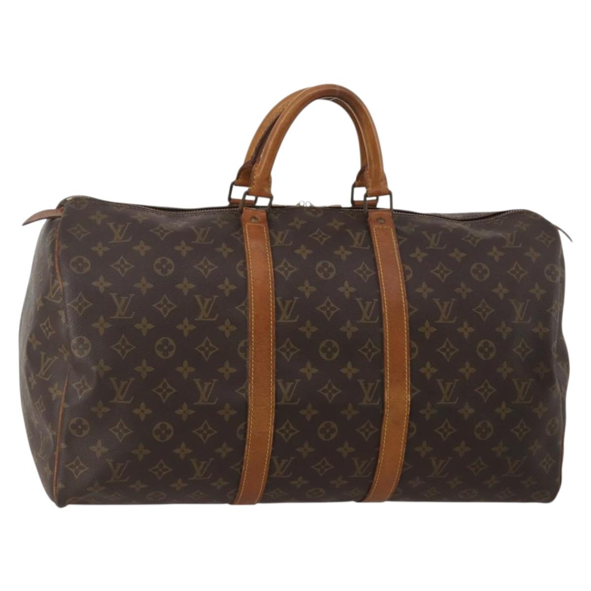 LOUIS VUITTON Monogram Keepall 50 Boston Bag M41426 LV Auth 196675