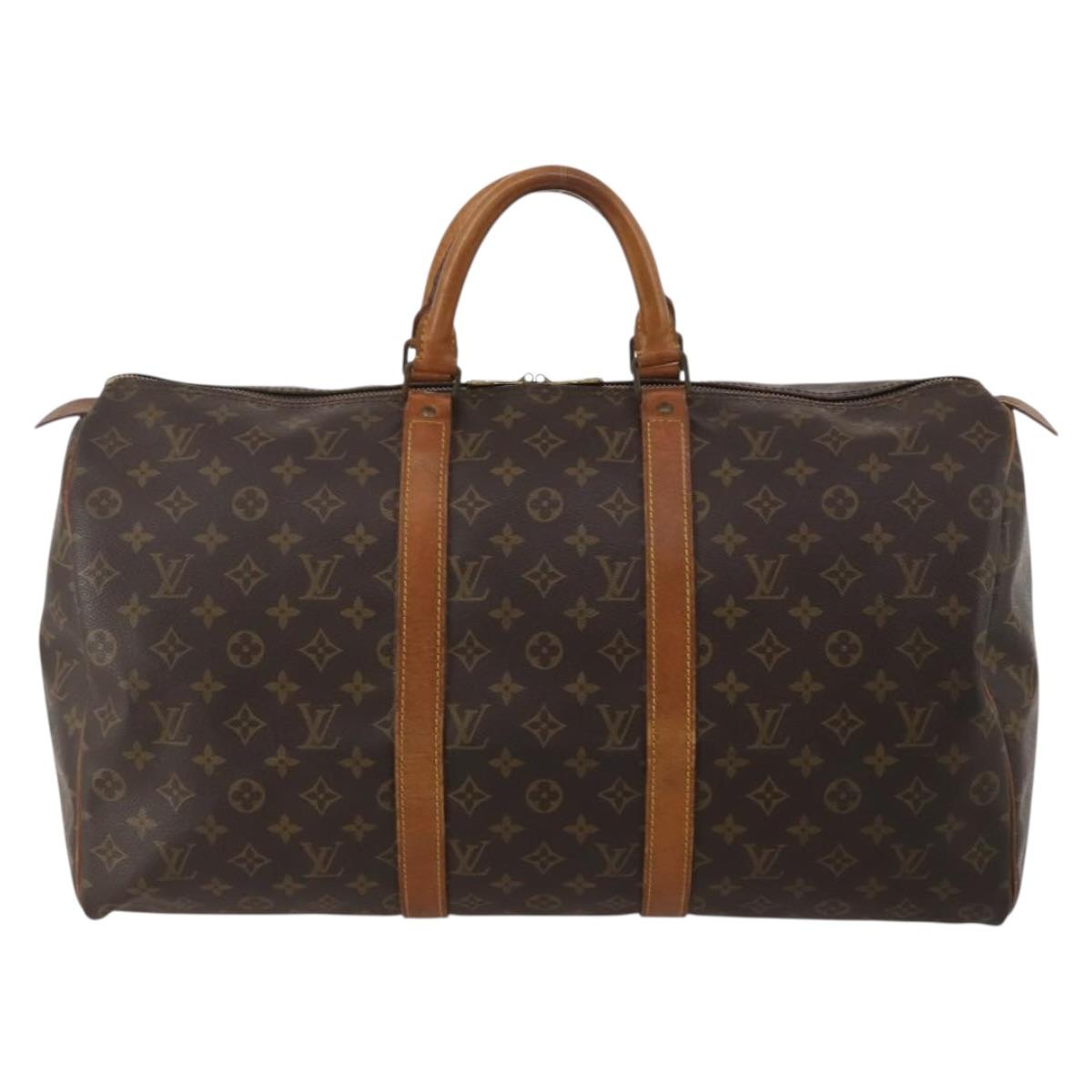LOUIS VUITTON Monogram Keepall 50 Boston Bag M41426 LV Auth 196675