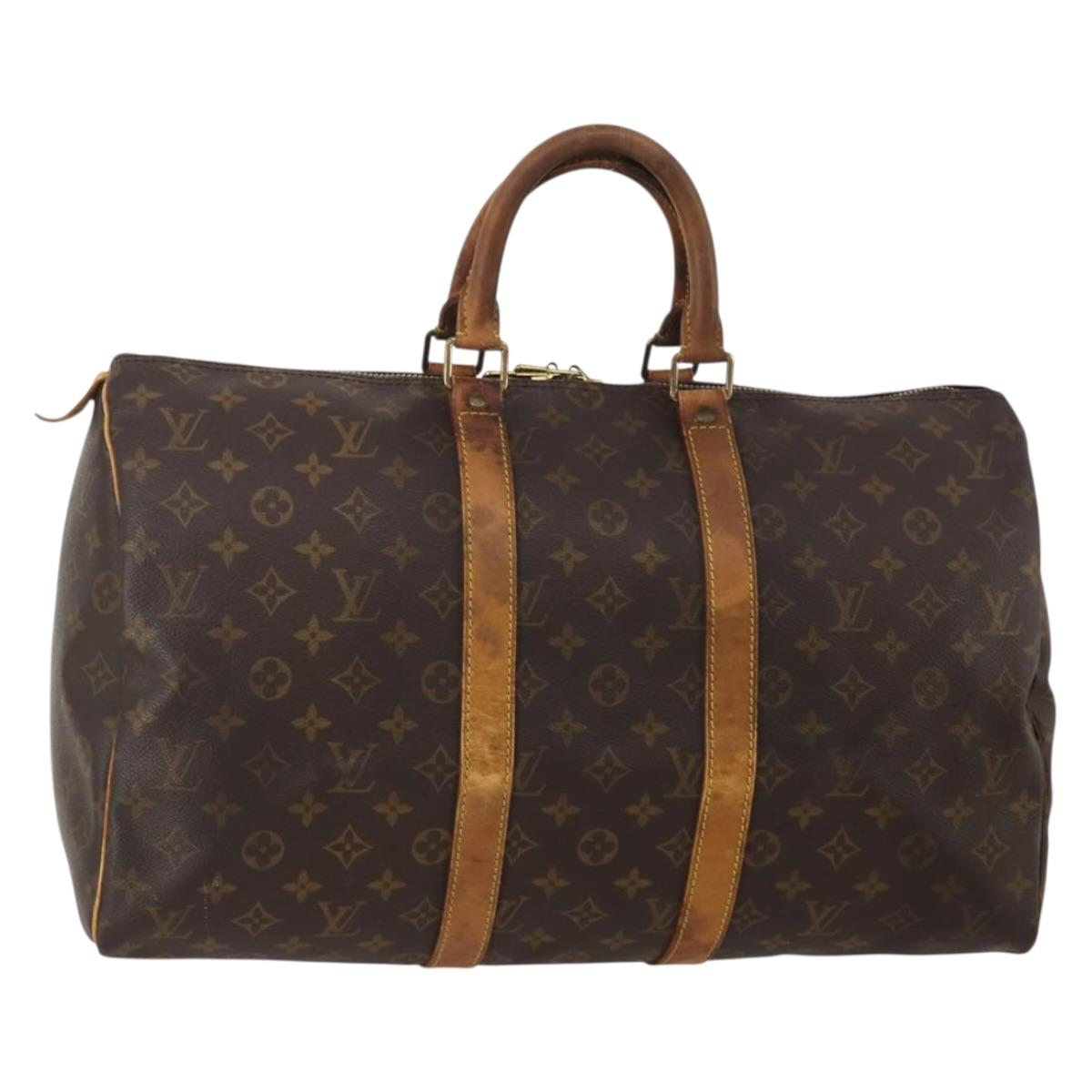 LOUIS VUITTON Monogram Keepall 45 Boston Bag M41428 LV Auth 196676