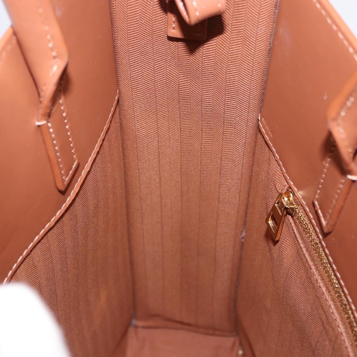LOEWE Standard A4 Hand Bag Leather 2way Brown Gold Auth 196677A