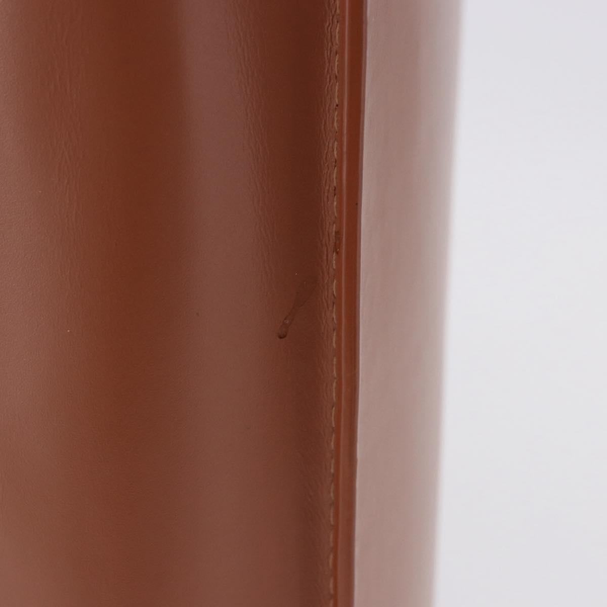 LOEWE Standard A4 Hand Bag Leather 2way Brown Gold Auth 196677A