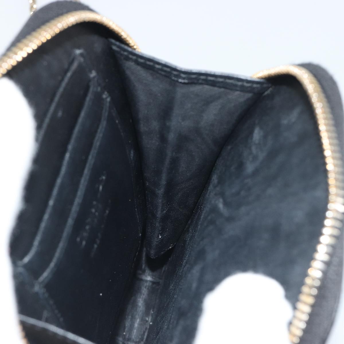 Christian Dior Cannage Phone Holder Leather Black Gold Auth 196679V