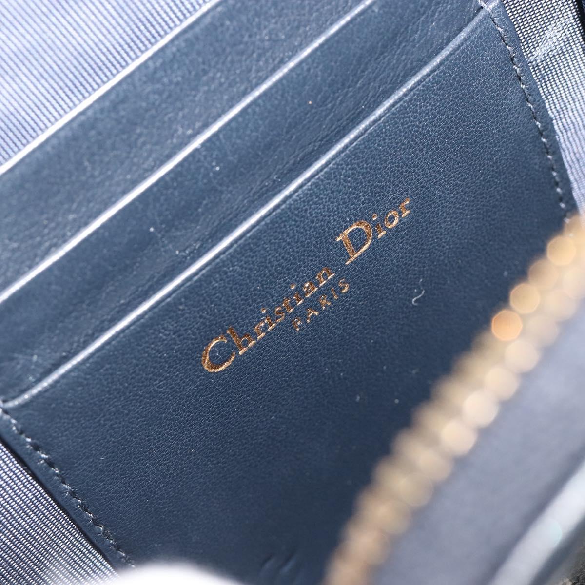 Christian Dior Trotter Canvas Oblique Phone Holder Navy Gold Auth 196681M